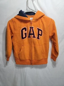 Gap Kids Orange Full Zip Fleece Hoodie Size S Graphic - Picture 1 of 5