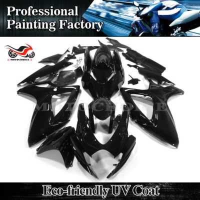 Glossy Black Fairing Kit For Suzuki GSXR600/750 2006-2007 ABS Injection Bodywork Foto 1 de 4