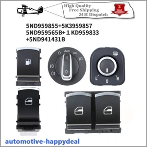 5X Fuel Headlight Mirror Window Switches Chrome For VW Golf GTI MK5 5ND959855A - Picture 1 of 6