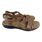 Clarks Size 7.5 Sandals Brown Leisa Apple Open Toe Leather CutOut Strappy Comfy