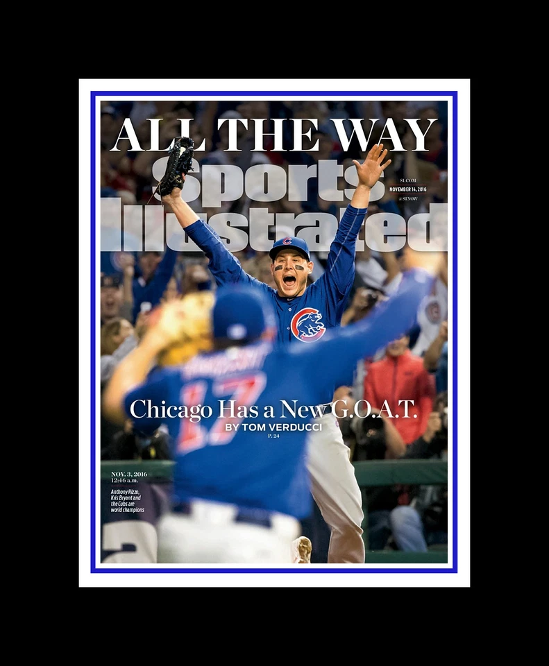 CHICAGO CUBS 2016 SERIE MUNDIAL CAMPEONES FOTO ENMARAÑADA DE DEPORTES CUBIERTA ILUSTRADA Foto 1 de 1