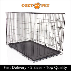 Dog Cage by Cozy Pet Puppy Crates 5 Sizes S M L XL XXL Cat Carrier Transport New - Picture 1 of 132