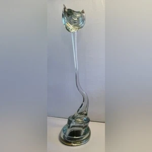 Cat Art Glass Sculpture Hand Made From Armstrong Insulator 14" Tall Folk Art - Picture 1 of 8