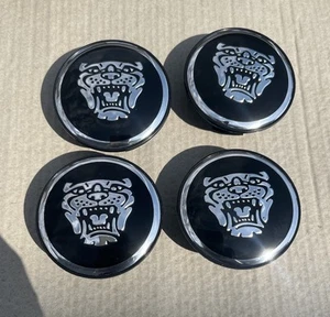 JAGUAR Set Of 4 Black Wheel Center Cap 59mm - - Satisfaction Guaranteed - Picture 1 of 6