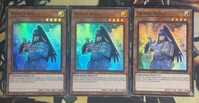 Yugioh: 3x Denko Sekka - DUDE-EN030 - Ultra Rare - 1st Edition - Playset NM - Image 1 of 2