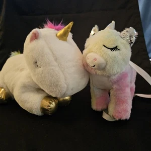 Plush Unicorn Stuffed Animals With Zippered Storage Crossbody Purse Coin Rainbow - Picture 1 of 12
