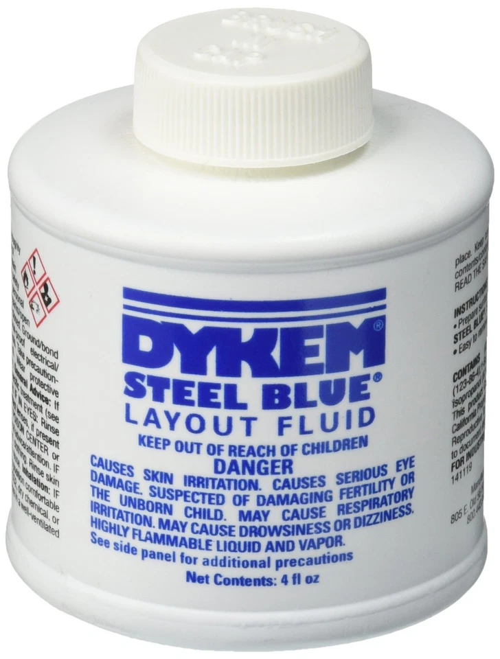 Dykem 80300 Fluido de Diseño Azul Acero, Cepillo en Tapa (4 Oz) Foto 1 de 1