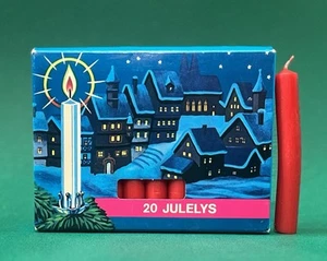 Candele natalizie rosse danesi vintage, 19 Julely in scatola originale made in Denmark - Foto 1 di 3
