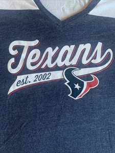 NWT NFL Team Apparel Houston Texans Women’s 3/4 Sleeve T-shirt V-neck Size 2XL - Picture 1 of 5