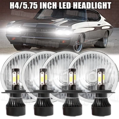 Faros LED redondos HI-Lo de 5-3/4" 5,75" para Chevrolet Impala El Camino Chevelle Foto 1 de 4