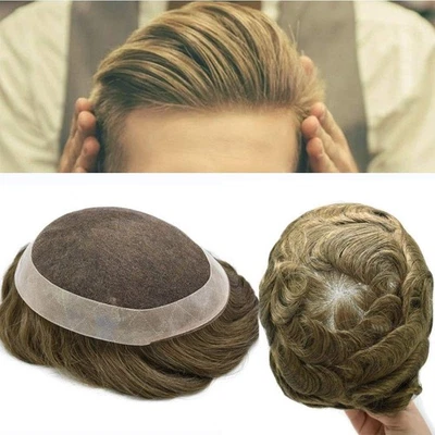 Repuesto de sistema de cabello de encaje francés para hombre de poli PU alrededor de pelucas de hombre Foto 1 de 4