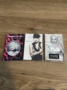 Madonna 3 X CASSETTE TAPE SINGLE SET LOT Pop - Imagen 1 de 2