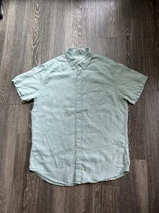 J Crew Short Sleeve Baird McNutt Irish Linen Button Up Shirt SZ LT Mint Green - Picture 1 of 8