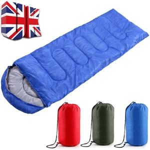 WATERPROOF SLEEPING BAGS SINGLE CAMPING RECTANGULAR ENVELOPE ZIP UP FOR ADULT - Picture 1 of 12