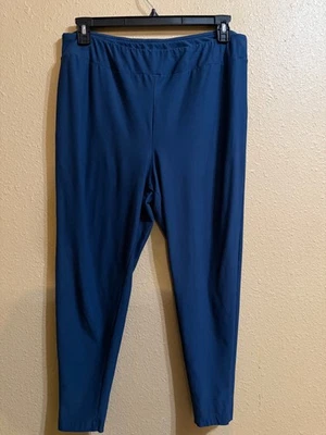 TERRA & SKY KNIT LEGGINGS SZ 1X (16-18W) NAVY BLUE STRETCH PULL ON 26" INSEAM - Image 1 of 3