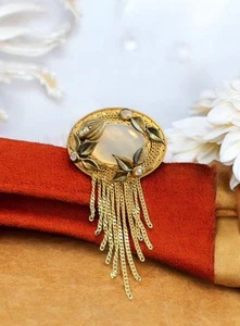 Vintage Marena Hand Made in Germany Abalone Brosche/Anhänger Gold Overlay - Bild 1 von 4