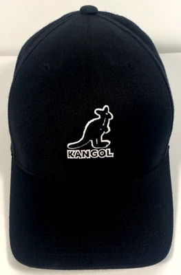Chapéu Kangol Masculino G/XL FlexFit Boné Preto Mescla de Lã Logotipos Bordados - Imagem 1 de 4