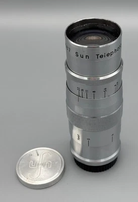 SUN 135mm f3.8 Exakta Mount Lens - Chrome - 16 Aperture Blades - Includes Caps - Image 1 of 4