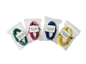 22AWG Solid Copper Hookup Wire- 4 colors - 25ft each 100ft total TINNED UL1007 - Picture 1 of 5