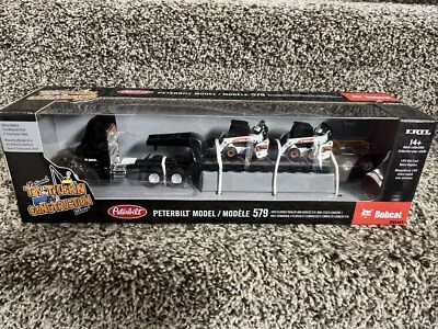 ERTL 1/64 Peterbilt 579 w/ Lowboy & 2 Bobcat S76 Skid-Steer National Toy Truck  - Image 1 of 4