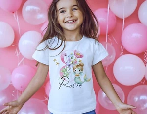 Personalised mermaid design Kids T-shirt, toddler top tees, kids clothes - Picture 1 of 3