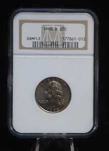 1998-D 25c Washington Quarter Uncommon Rare NGC Sample Slab - Picture 1 of 4