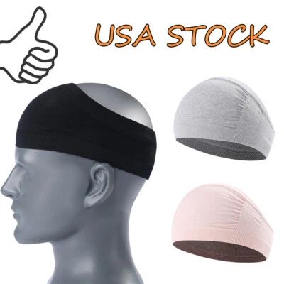 Men Women Wide Headband Sweatband Stretch Sweat Elastic Sport Yoga Run Hairband - Image 1 of 4