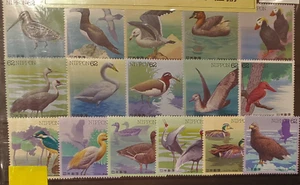C1352 - 67 Waterside Bird Series, Set of All 16 Kinds of Stamps MNH Japan - Picture 1 of 9