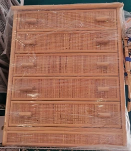 CASSETTIERA IN BAMBU' E PAGLIA DI VIENNA ARTIGIANALE MADE IN ITALY - MOBILE COMò - Foto 1 di 2