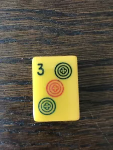 Vintage Cardinal Bakelite Mah Jongg Tile - Stones Circles 3, Complete your set - Picture 1 of 3