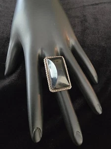 Vintage Sterling Onyx Los Ballesteros Mexico Ring - Adjustable - Picture 1 of 11