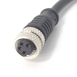 M12 CAVO INDUSTRIALE, 4 POS, FEMMINA, DRITTO, CODICE A, PVC NERO, 2 MTR - Foto 1 di 2