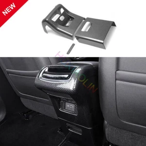 For Cadillac XT6 2020-2022 Carbon Fiber Rear Air Outlet Anti-Kick Panel Trim 3PC - Picture 1 of 11