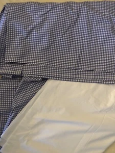 Purple Gingham Cotton POTTERY BARN King Bedskirt NWOT Original Folds 14” Drop - Picture 1 of 8