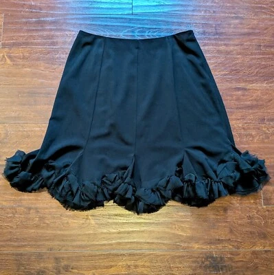 Falda acampanada Sunny Leigh para mujer 14 negra gótica mezcla de poliéster con volantes dobladillo fiesta Foto 1 de 4