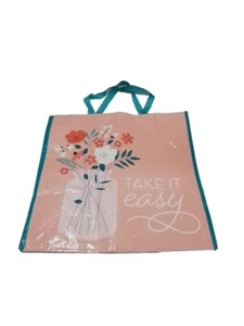 Reusable Tote Bag ~19" X 18" X 7" ~ Floral Take It Easy - Picture 1 of 1