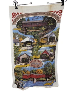 Kay Dee Vintage Kitchen Towel New England Covered Bridges Linen 27x16 Batchelder - Picture 1 of 5