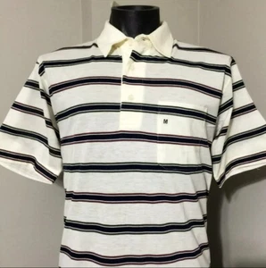 Neu Savile Row gestreiftes Poloshirt Größe M Herren Vintage Retro Preppy Sportswear - Bild 1 von 9