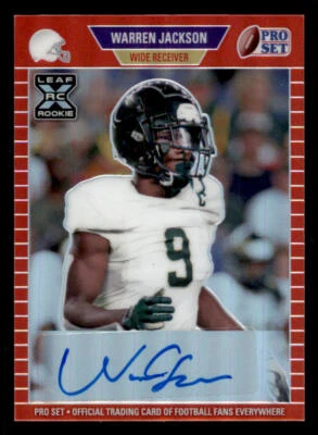 2021 Leaf Pro Set Metal AUTO Rainbow Red #PAWJ1 Warren Jackson /100 - Image 1 of 2