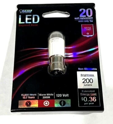 FEIT LED Bayonet Base 20 Watt Replacement BA15d Non-dimmable Warm White 3000K  - Image 1 of 4