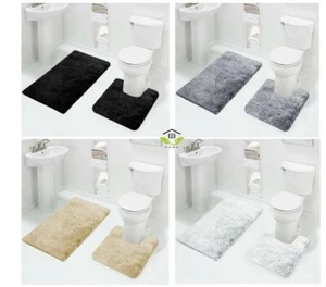 Bath Toilet Mat Set Non Slip Water Absorbent Soft Romany Glitter Caravan 50x80 - Picture 1 of 19