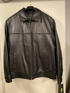 ROUNDTREE & YORKE Zip Front Lined Jacket 2X NWT Black Lambskin - Picture 1 of 12