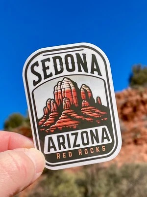 HANDMADE 3" Sedona Arizona Sticker, Red Rocks, Travel, Nature, Gift, Hike, Desert, Vacay