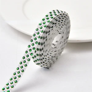 5 Yards Beaded Rhinestone Crystal Trim Tape Self-Adhesive Ribbon Sticker Shiny - Picture 1 of 23