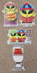 RARE 1999 Brand Imports Set of 4 Vintage South Mars Alien South Park Stickers - Picture 1 of 5