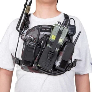 Universal Oxford Adjustable Straps Chest Harness For Two Way Radio Walkie Talkie - Zdjęcie 1 z 16