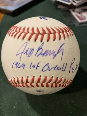 Подписанный мяч с автографом Джеффа Берроуза Braves MVP 1-й общий выбор надпись 1969 г. - Изображение 1 из 3