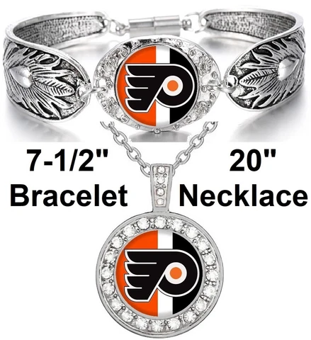 Special Philadelphia Flyers Womens Sterling Silver Necklace With Bracelet D3D18 Cover