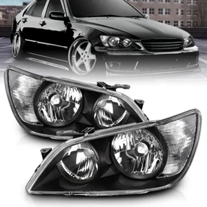 ANZO 121210 Crystal Headlights Lamp Assembly Black for 2001-2005 Lexus Is300 - Picture 1 of 9