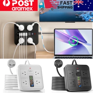 Surge Protector Power Board 4 Outlets USB A C Port Individual Switch Power Strip - Picture 1 of 21